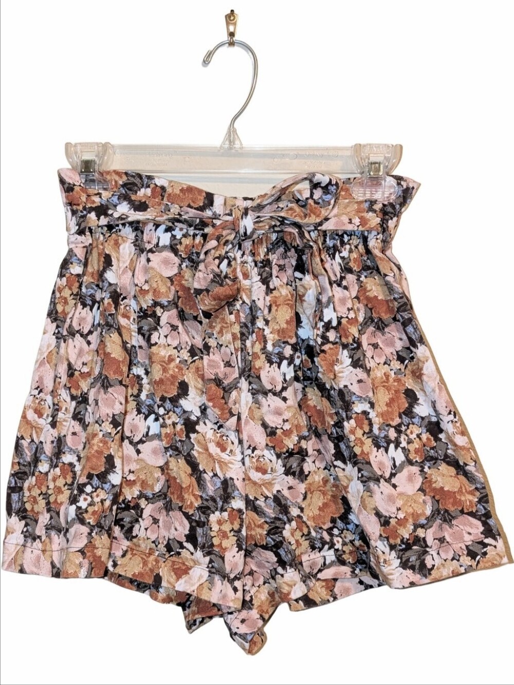 Floral Paperbag Waist Shorts with Tie